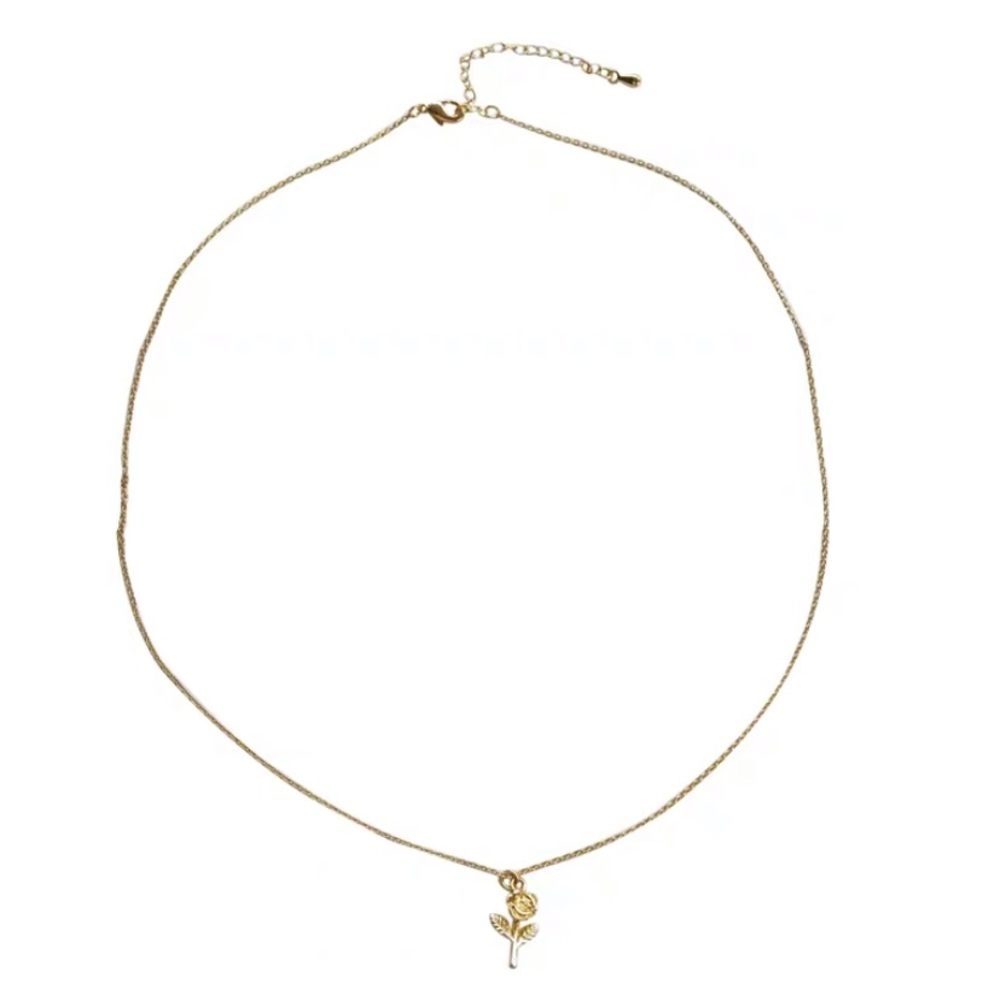 Golden Rosebud Rose Necklace Collar Choker - Picture 8 of 12
